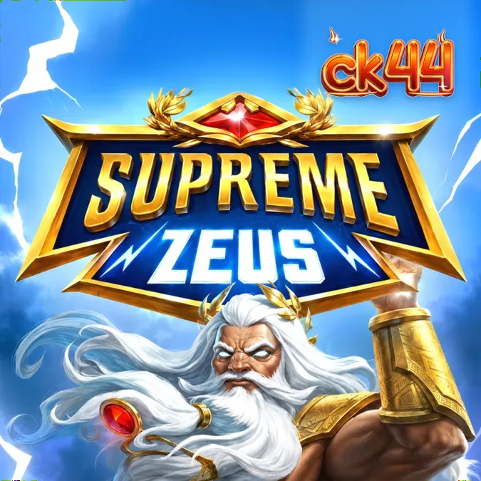 Supreme Zeus slot game interface featuring neon mythological themes.